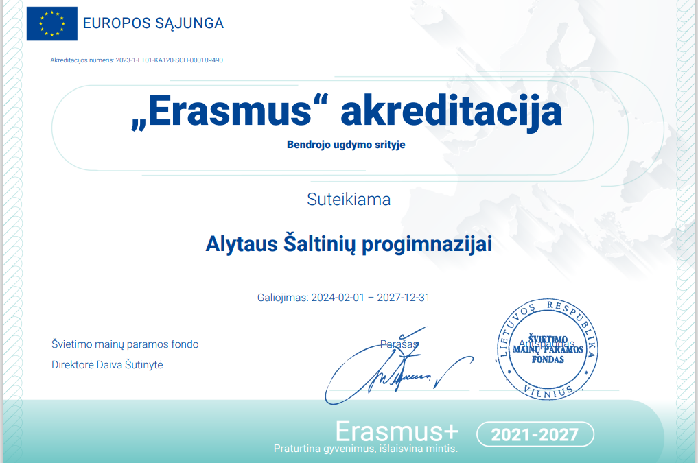 „Erasmus” akreditacija